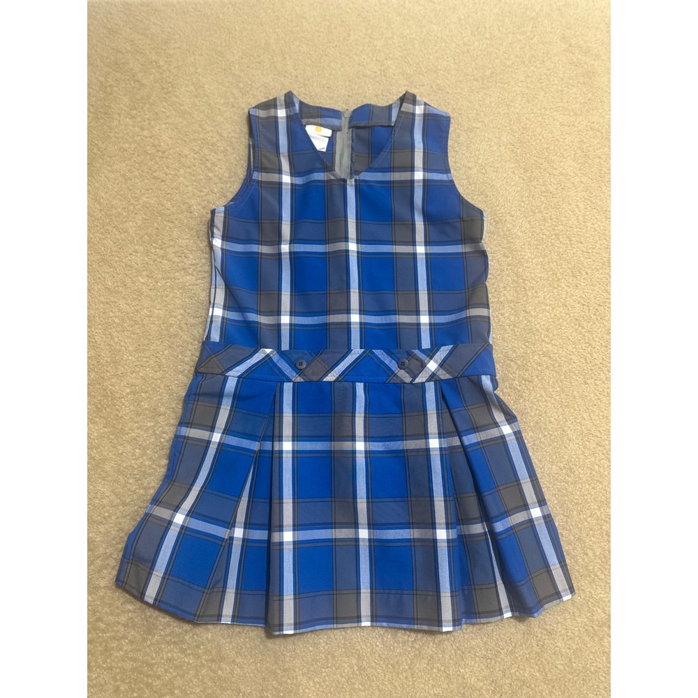Dennis School Uniform Girls Plaid Pleated Jumper Dress - Size 10‎